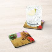 レトロピンクスカイクリスマスホース コースター (右側)