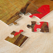 レトロピンクスカイクリスマスホース ジグソーパズル (側面)