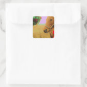 レトロピンクスカイクリスマスホース スクエアシール (バッグ)