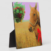 レトロピンクスカイクリスマスホース フォトプラーク (側面)