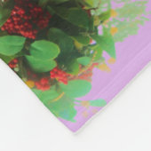 レトロピンクスカイクリスマスホース フリースブランケット (角)