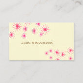 レトロピンクスターお洒落ライトイエローキュート 名刺 (正面)