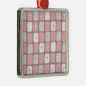 レトロピンクスターバストクリスマスオーナメント メタルオーナメント (右)