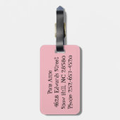 レトロピンクスターバストラゲッジタグ ラゲッジタグ (裏面縦)