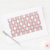 レトロピンクスターバスト四角形シール 長方形シール (封筒)