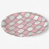 レトロピンクスターバスト紙プレート ペーパープレート (アングル)