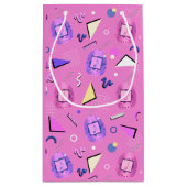 レトロピンクタマゴッチ誕生日 スモールペーパーバッグ (裏面)