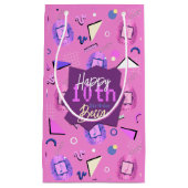 レトロピンクタマゴッチ誕生日 スモールペーパーバッグ (正面)