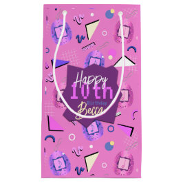 レトロピンクタマゴッチ誕生日 スモールペーパーバッグ