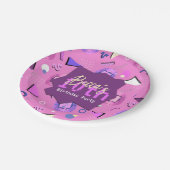 レトロピンクタマゴッチ誕生日 ペーパープレート (アングル)
