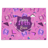 レトロピンクタマゴッチ誕生日 ラージペーパーバッグ (正面)