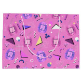 レトロピンクタマゴッチ誕生日 ラージペーパーバッグ (裏面)