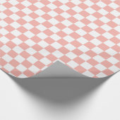 レトロピンクチェック ラッピングペーパー (角)