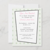 レトロピンクテレビセットベビーシャワー招待状 招待状 (裏面)