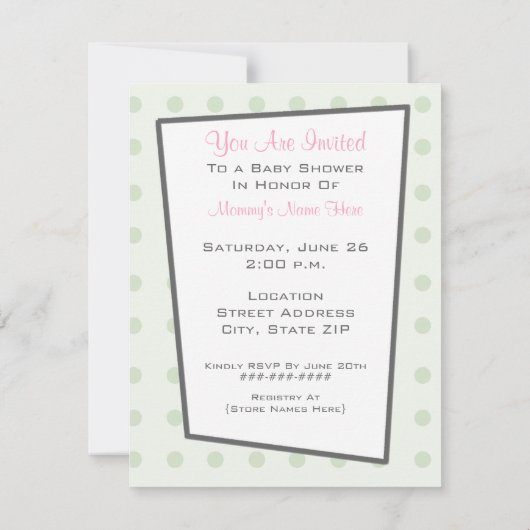 レトロピンクテレビセットベビーシャワー招待状 招待状 (裏面)