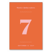 レトロピンクテーブル番号 テーブルナンバー (裏面)