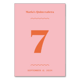 レトロピンクテーブル番号 テーブルナンバー