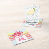 レトロピンクディスコボールインマイ誕生日時代パーティー スクエアペーパーコースター (インサイチュ)