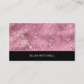 レトロピンクディスコボール鏡 | QRコード 名刺 (正面)