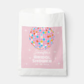 レトロピンクディスコボール70s 80sをテーマにしたブライダルシャワー フェイバーバッグ (正面)