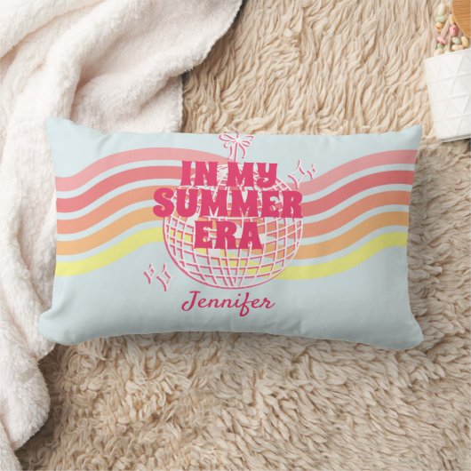 レトロピンクディスコボール ランバークッション (ブランケット)