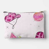 レトロピンクディスコ女性のカーボーイウェスタンバチェロレッテ アクセサリーポーチ (裏面)