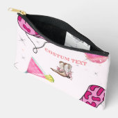 レトロピンクディスコ女性のカーボーイウェスタンバチェロレッテ アクセサリーポーチ (見開き)