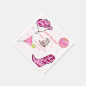 レトロピンクディスコ女性のカーボーイウェスタンバチェロレッテ スタンダードカクテルナプキン (角)