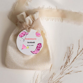 レトロピンクディスコ女性のカーボーイウェスタンバチェロレッテ フェイバータグ