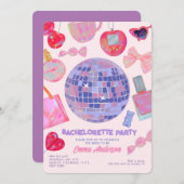 レトロピンクディスコyk2美学バチェロレッテ 招待状 (正面/裏面)