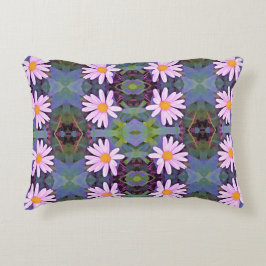 レトロピンクデイジー花柄 アクセントクッション