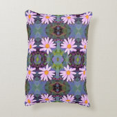 レトロピンクデイジー花柄 アクセントクッション (裏面(縦))