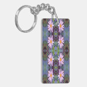 レトロピンクデイジー花柄 キーホルダー (正面左)