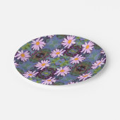 レトロピンクデイジー花柄 ペーパープレート (アングル)