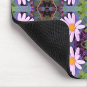 レトロピンクデイジー花柄 マウスパッド (コーナー)