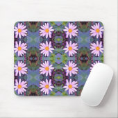 レトロピンクデイジー花柄 マウスパッド (マウス)