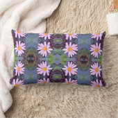 レトロピンクデイジー花柄 ランバークッション (ブランケット)