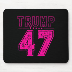 レトロピンクトランプ47米国大統領国旗 マウスパッド