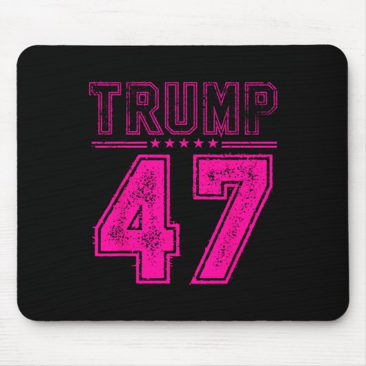 レトロピンクトランプ47米国大統領国旗 マウスパッド (正面)