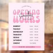 レトロピンクトレンディースパサロンショップ開店時間 ウィンドウサイン (シート2)