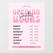 レトロピンクトレンディースパサロンショップ開店時間 ウィンドウサイン (シート)