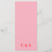 レトロピンクトレンディー結婚のメニュー メニュー (裏面)