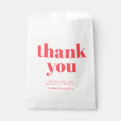 レトロピンクトレンディー結婚式の引き出物バッグ フェイバーバッグ (正面)