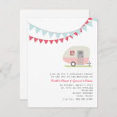 レトロピンクトレーラーのリハーサルディナー招待状 招待状 (正面/裏面)