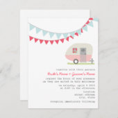 レトロピンクトレーラー結婚式招待状 招待状 (正面/裏面)