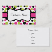 レトロピンクドットビジネスカード 名刺 (正面/裏面)