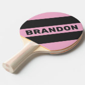 レトロピンクナイトはっきりした三ストライプつの名前 卓球ラケット (正面アングル)