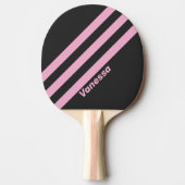 レトロピンクナイト名ストライプ付3 卓球ラケット (正面)