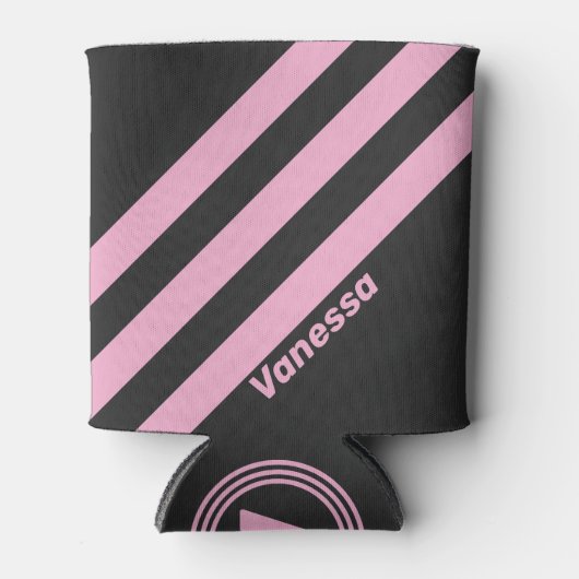 レトロピンクナイト名ストライプ付3 缶クーラー (正面)