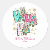 レトロピンクナツクラッカークリスマス ラウンドシール (正面)